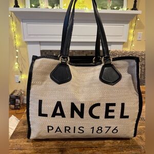 LANCEL PARIS Handbag Women's SUMMER TOTE - Canvas & Leather